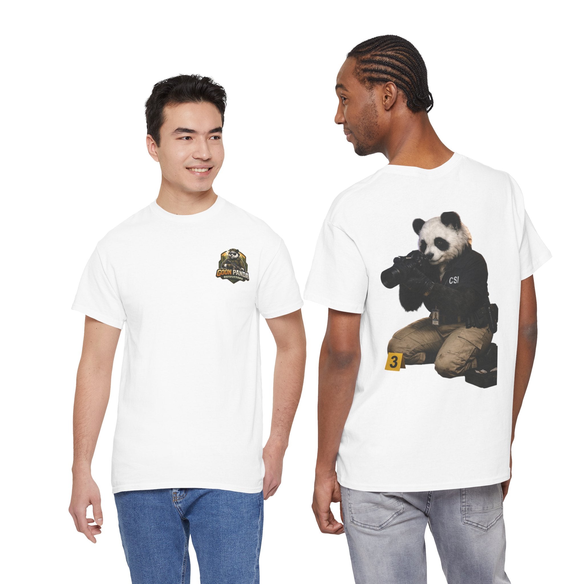 Panda Crime Scene T‑Shirt — CS Investigator Animal Graphic Tee