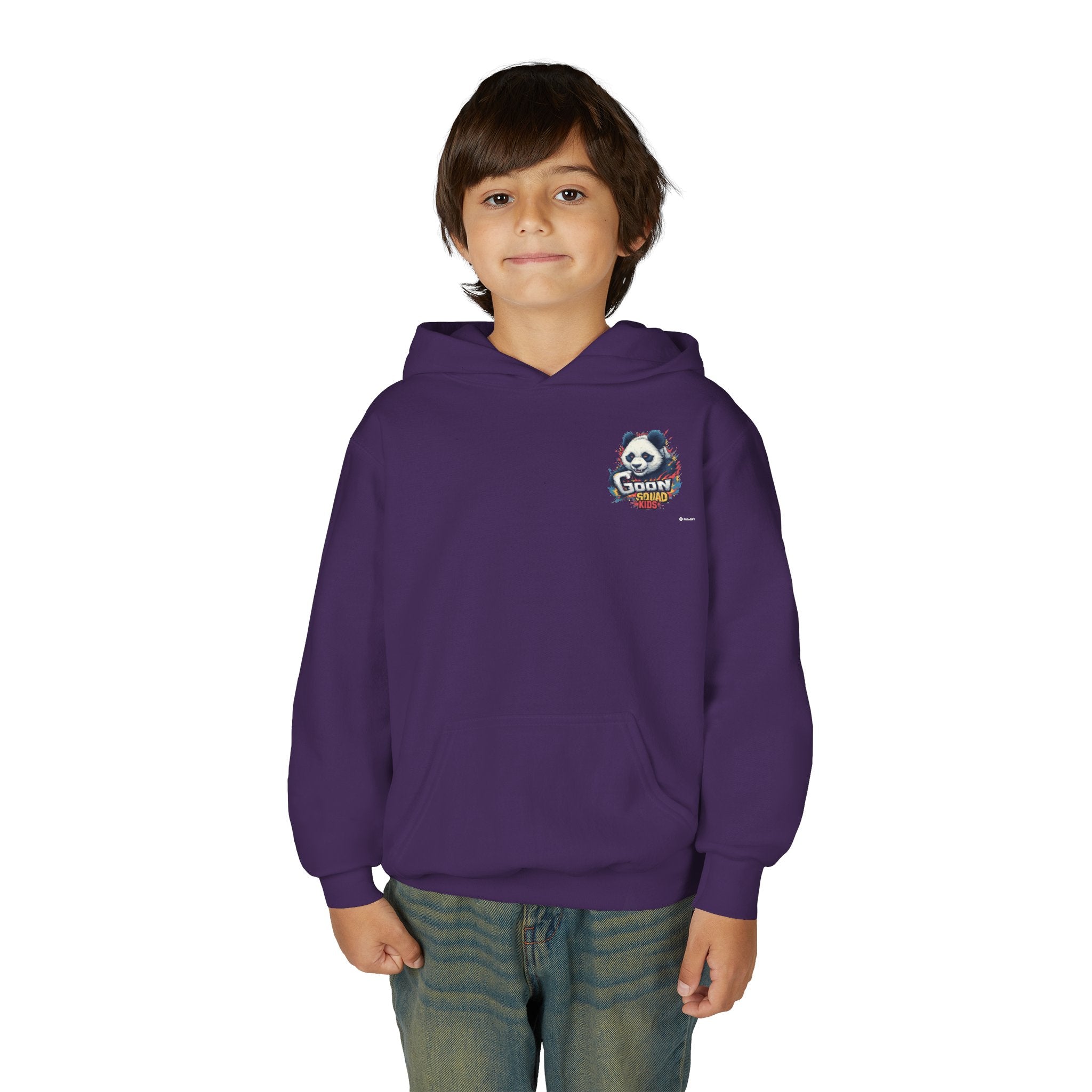 Kids Panda Cowboy Hoodie — “Goon Panda Outfitters” Graphic Youth Sweatshirt