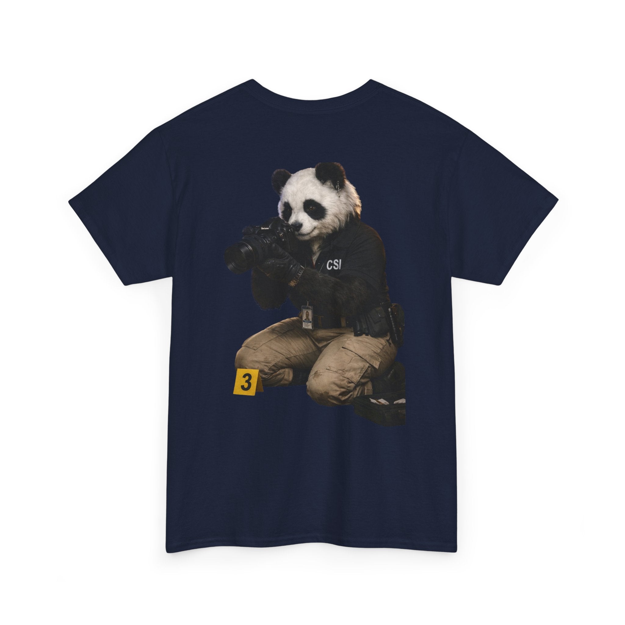 Panda Crime Scene T‑Shirt — CS Investigator Animal Graphic Tee