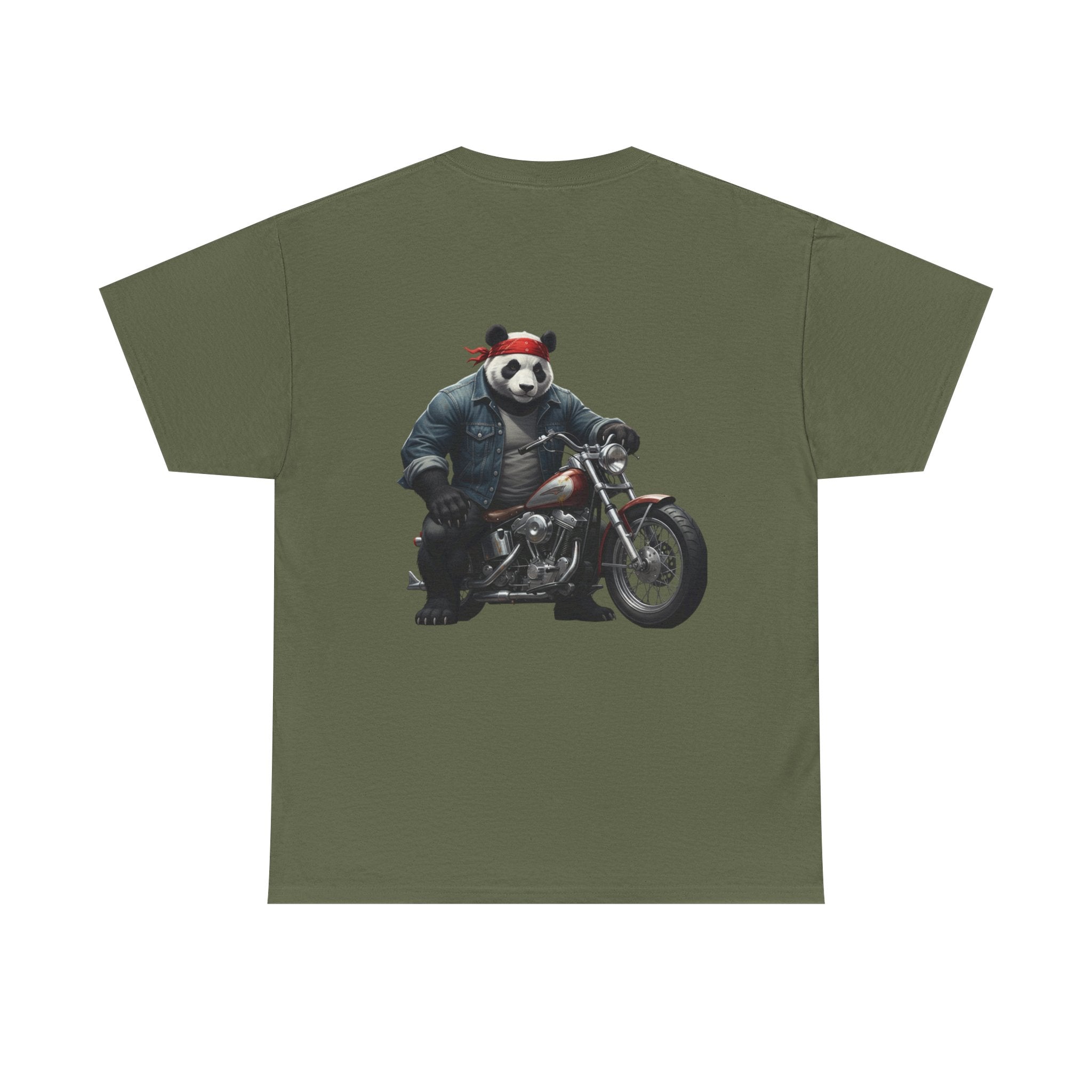 Panda Biker T-Shirt — Retro Motorcycle Riding Panda Graphic Tee