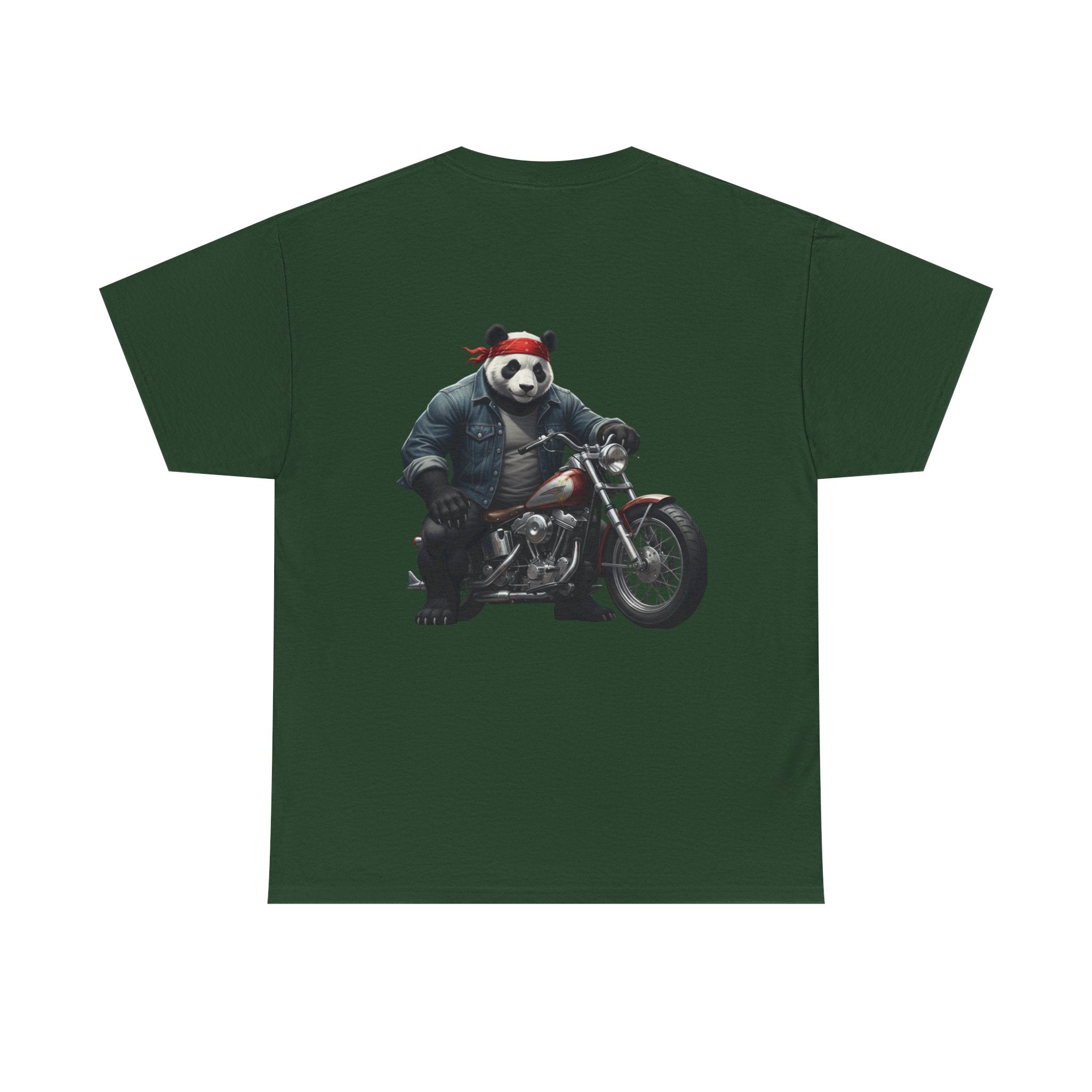 Panda Biker T-Shirt — Retro Motorcycle Riding Panda Graphic Tee