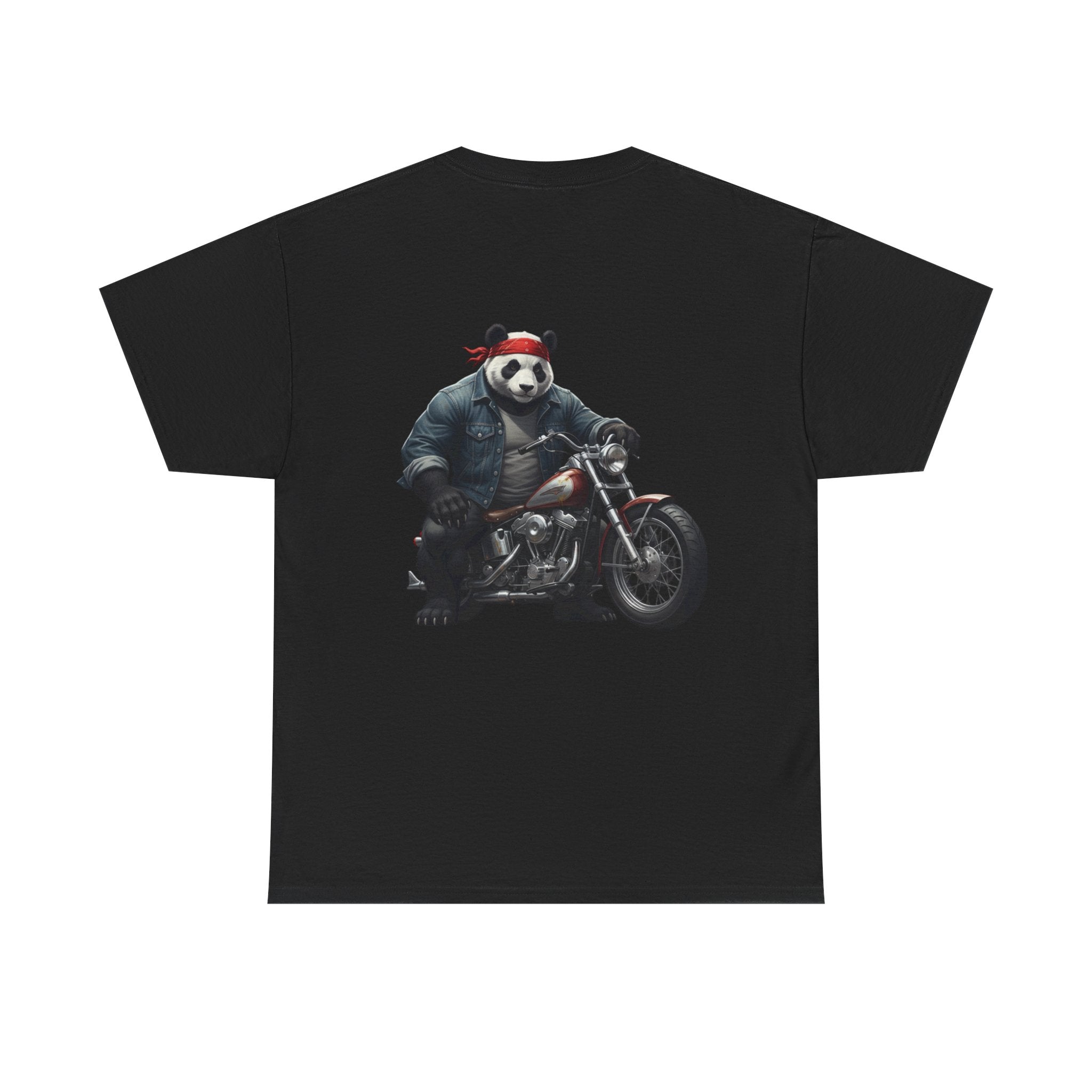 Panda Biker T-Shirt — Retro Motorcycle Riding Panda Graphic Tee