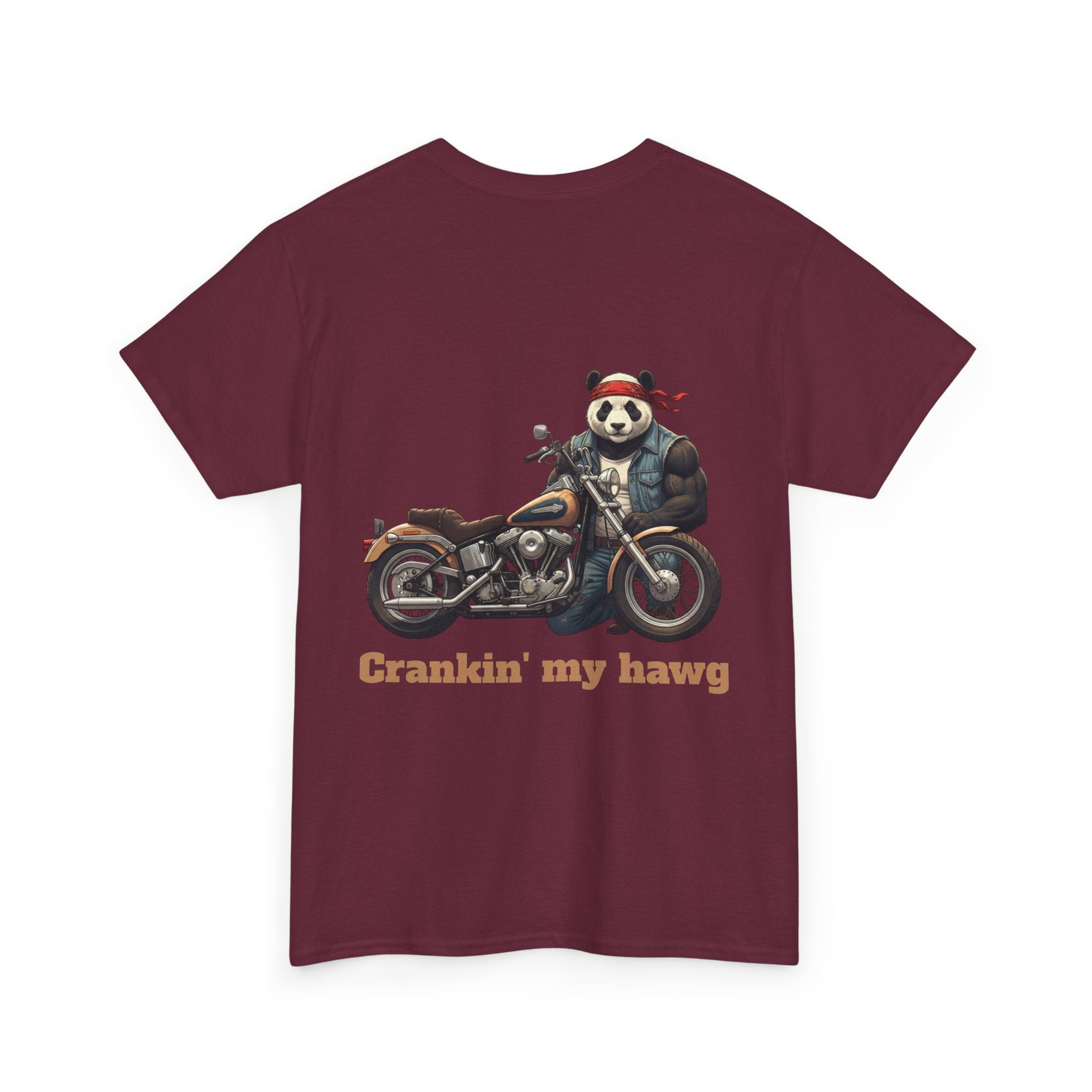 Crankin' My Hawg T-Shirt — Panda Biker Graphic Tee