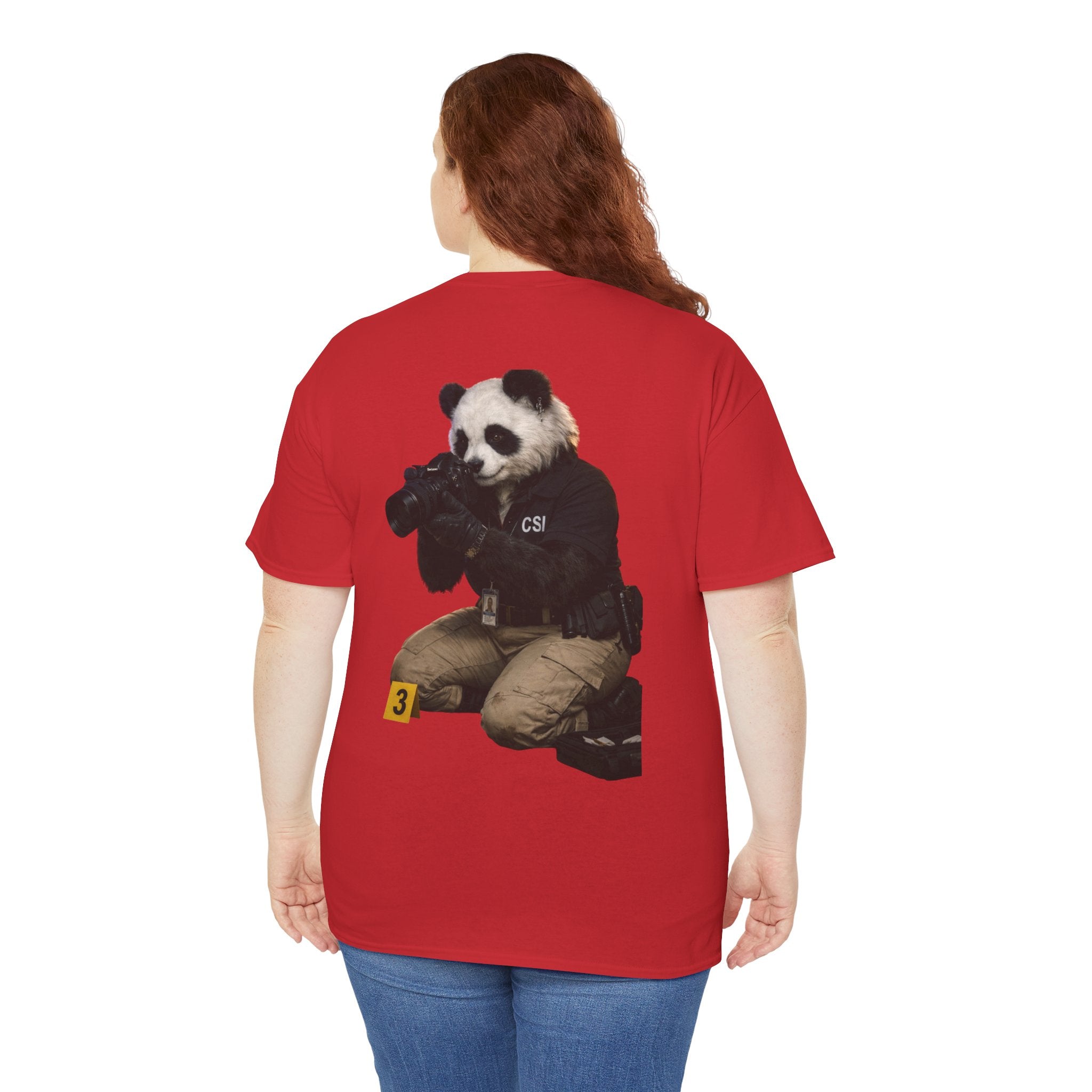 Panda Crime Scene T‑Shirt — CS Investigator Animal Graphic Tee