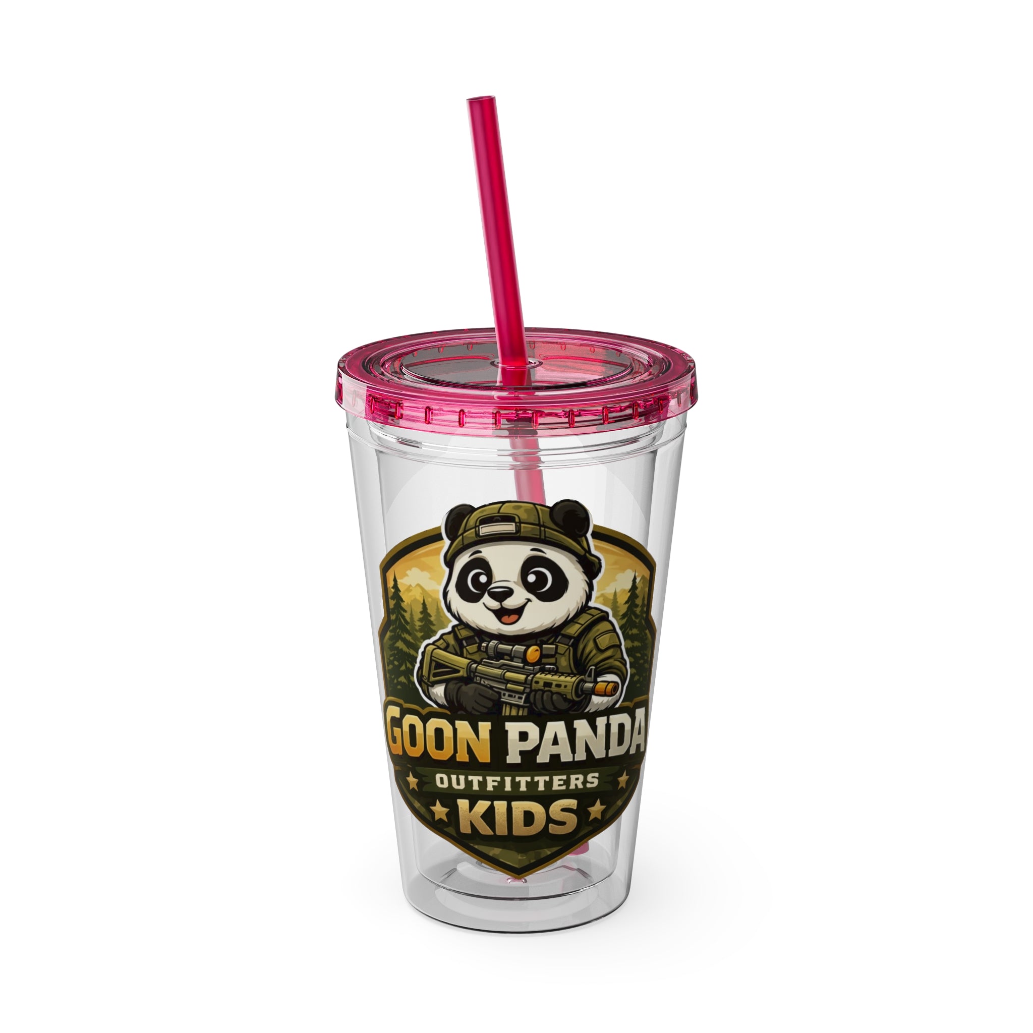 Panda Splash 16oz Tumbler with Straw — Goon Squad Kids Graphic