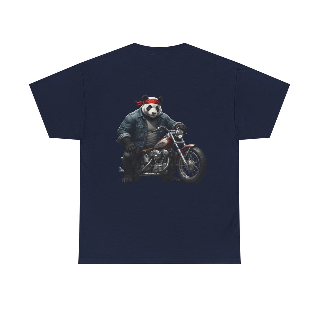 Panda Biker T-Shirt — Retro Motorcycle Riding Panda Graphic Tee