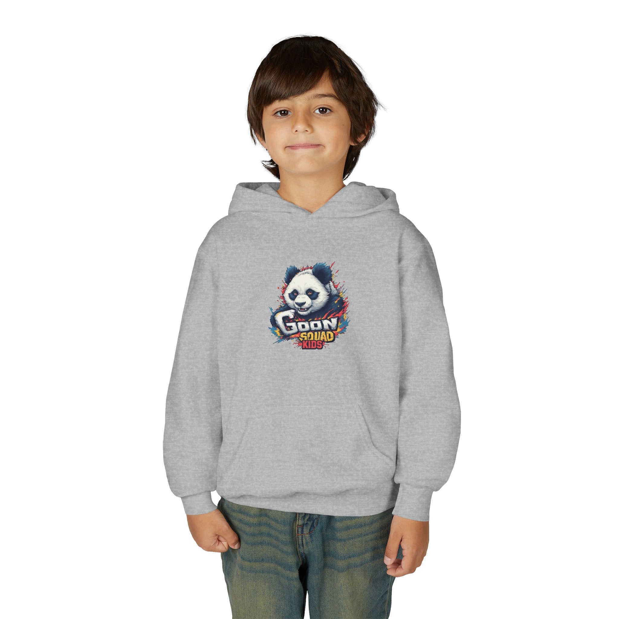 Youth Panda Hoodie - "Goon Squad" Cute Panda Graphic Kids Sweatshirt